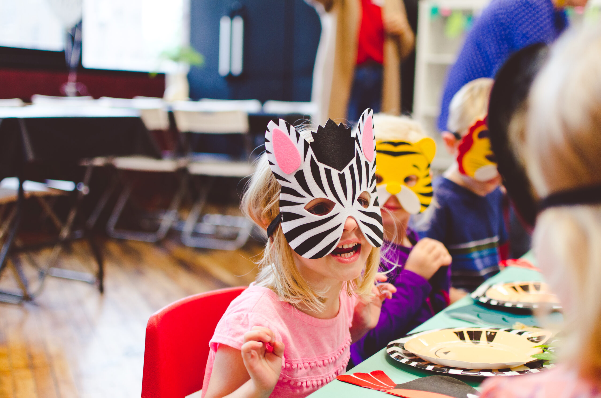 Kids playing at Tiny Town birthday party